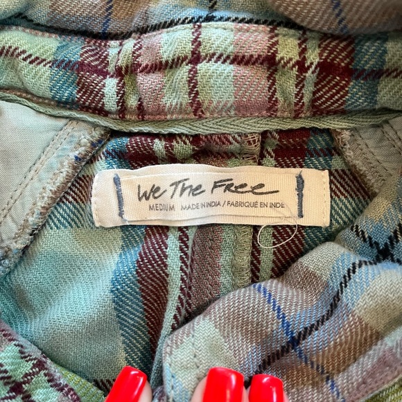 We the Free Moon Bay Mixed Plaid Top tunic mini dress sz M - Picture 3 of 9